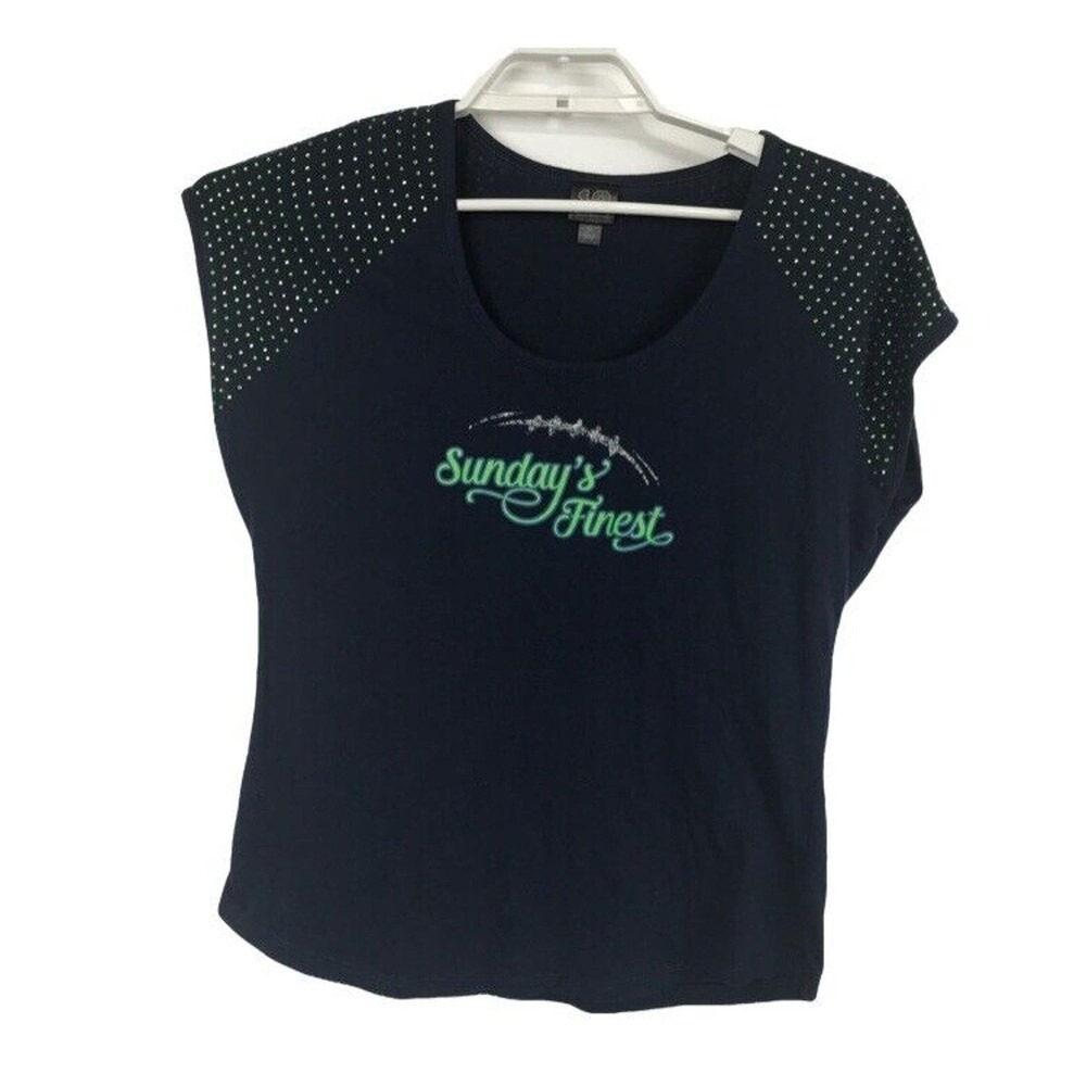 Lady 12 Sundays Finest Seattle Seahawks Embellished Top Size Med